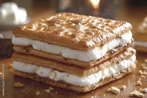 Obraz na płótnie Decadent Gourmet S'mores Dessert for Indulgent Moments w salonie