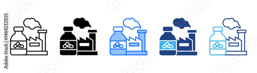 Pharmaceutical Icon Set With Multiple Style Collection 