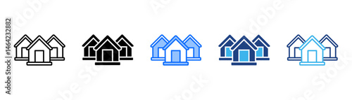 Housing Icon Set With Multiple Style Collection 