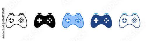 Gaming Icon Set With Multiple Style Collection 