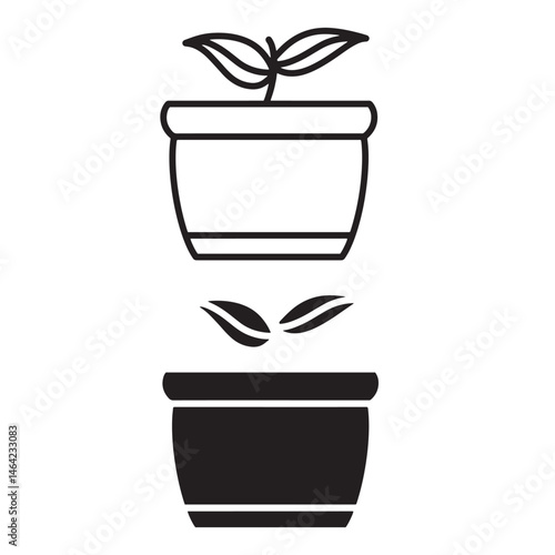 simple plant pot icon. minimalist vector format. logos, stickers, merchandise, and user interface elements