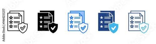 Regulatory Icon Set With Multiple Style Collection 