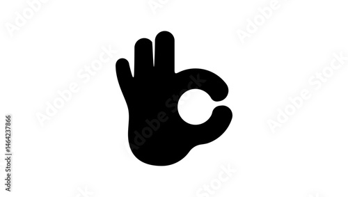 All Right sign , black isolated silhouette