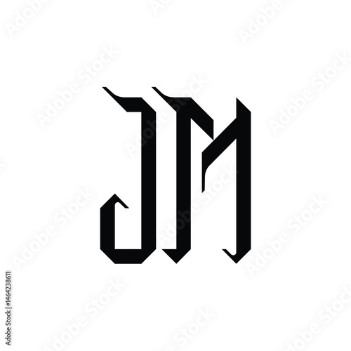 JM monogram logo design letter text name symbol monochrome logotype alphabet character simple logo