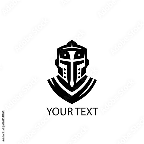 Templar Knight Vector Logo Silhouette Isolated on White Background