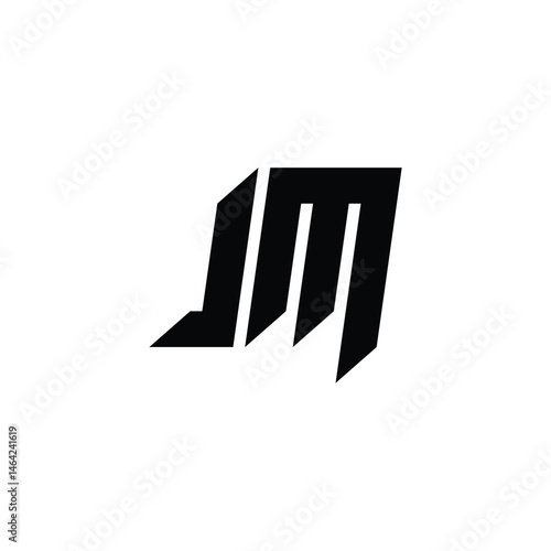 JM monogram logo design letter text name symbol monochrome logotype alphabet character simple logo