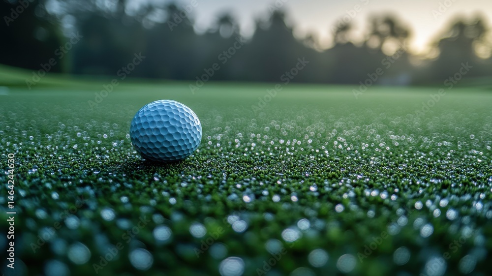 Morning Dew on a Golf Ball on the Putting Green at Sunrise sunrise green golf ball putting green pet Morning Dew on a Golf Ball on the Putting Green at Sunrise sunrise green golf ball putting green pet