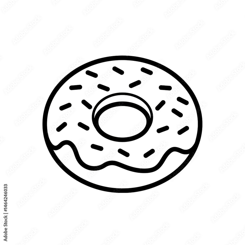 Donut icon, simple, decorated Donut icon, simple, decorated