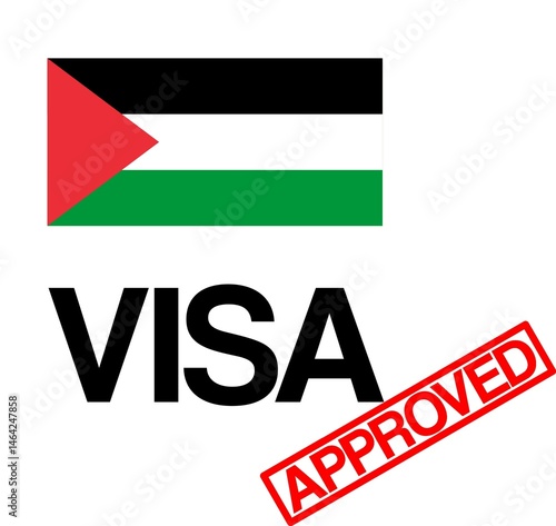 Free Download Palestine Visa approval concept with Flag and red approved stamp - GFXLoad