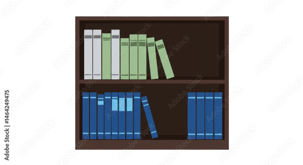 Isolated Bookshelf with Books Isolated Bookshelf with Books
