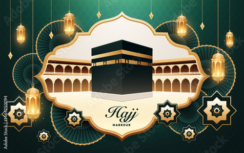 Realistic Hajj Composition with Kaaba