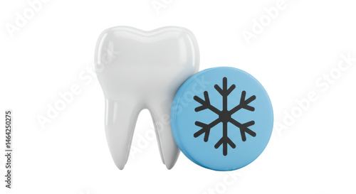 Isolated Sensitive Tooth with Snowflake