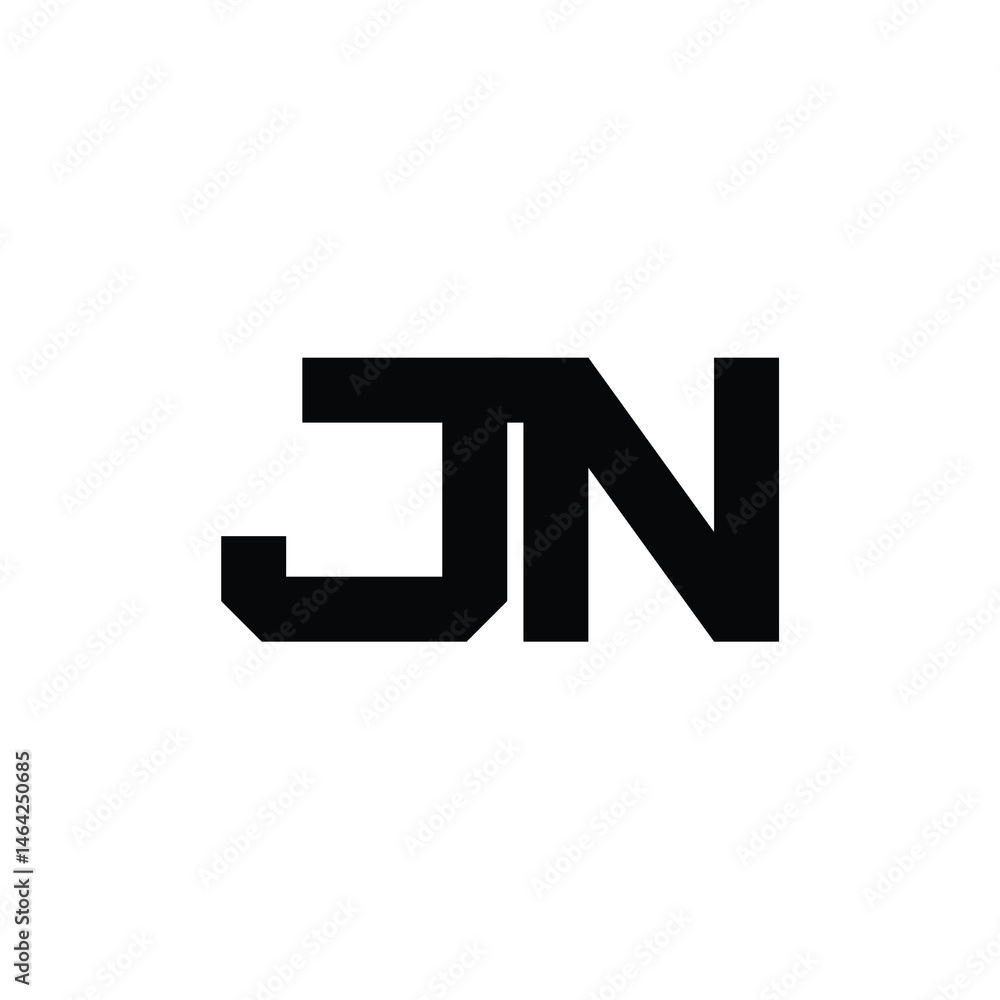 Fototapeta premium JN monogram logo design letter text name symbol monochrome logotype alphabet character simple logo