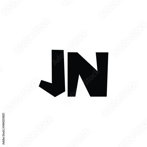 JN monogram logo design letter text name symbol monochrome logotype alphabet character simple logo
