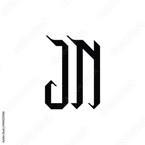 JN monogram logo design letter text name symbol monochrome logotype alphabet character simple logo