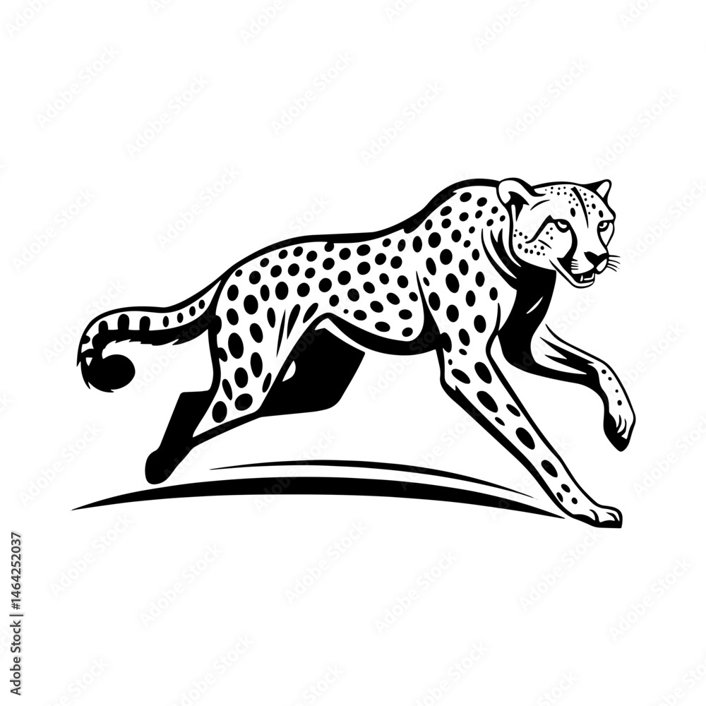 Cheetah Sprint: A sleek and powerful cheetah captured mid-sprint in dynamic illustration, embodies agility and speed in its purest form. Cheetah Sprint: A sleek and powerful cheetah captured mid-sprint in dynamic illustration, embodies agility and speed in its purest form.