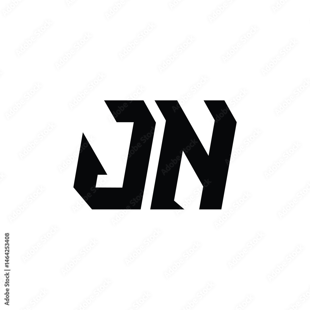 JN monogram logo design letter text name symbol monochrome logotype alphabet character simple logo JN monogram logo design letter text name symbol monochrome logotype alphabet character simple logo
