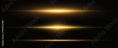 Glowing horizontal yellow light line with radiant shine and beam effect. Futuristic flare, and neon glow. digital highlights.
