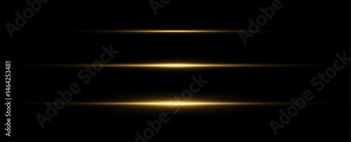 Glowing horizontal yellow light line with radiant shine and beam effect. Futuristic flare, and neon glow. digital highlights.