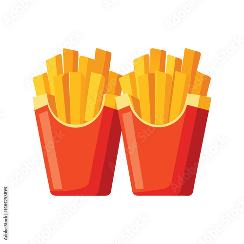 Golden crispy French fries vector illustration. delicious fast food, crispy, golden, snack, tasty, side dish, vector drawing
