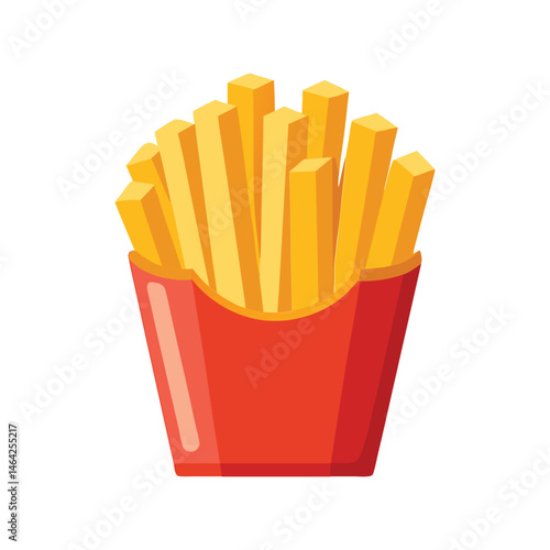 Golden crispy French fries vector illustration. delicious fast food, crispy, golden, snack, tasty, side dish, vector drawing