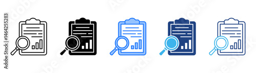 Analysis Icon Set With Multiple Style Collection 