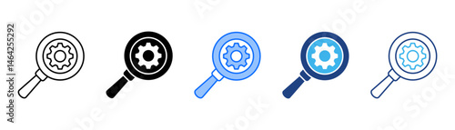Magnifying Glass Icon Set With Multiple Style Collection 