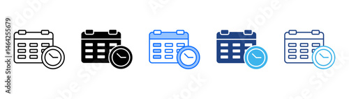 Deadline Icon Set With Multiple Style Collection 