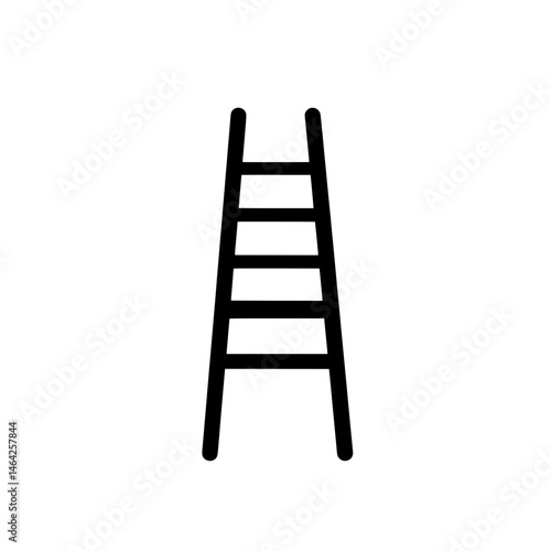 Simple black ladder icon with evenly spaced rungs representing construction and upward movement in minimal style