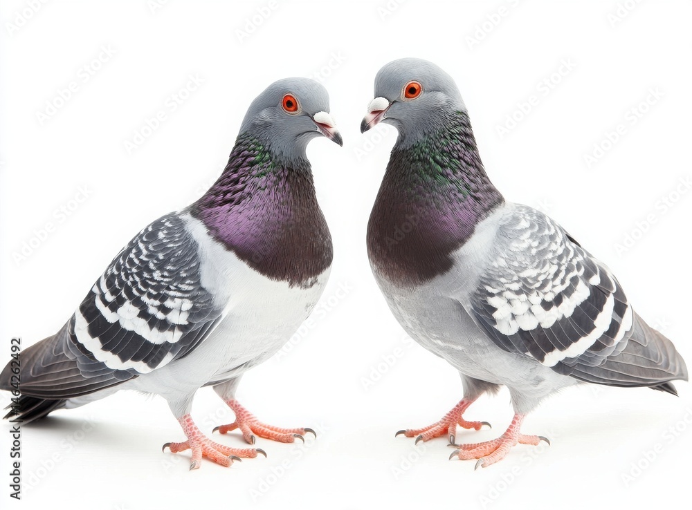 Obraz premium two pigeons looking at each other