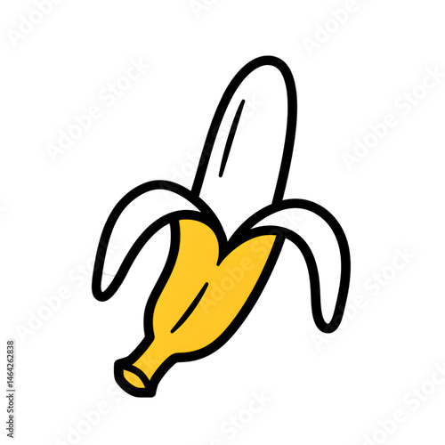 Simple peeled banana illustration