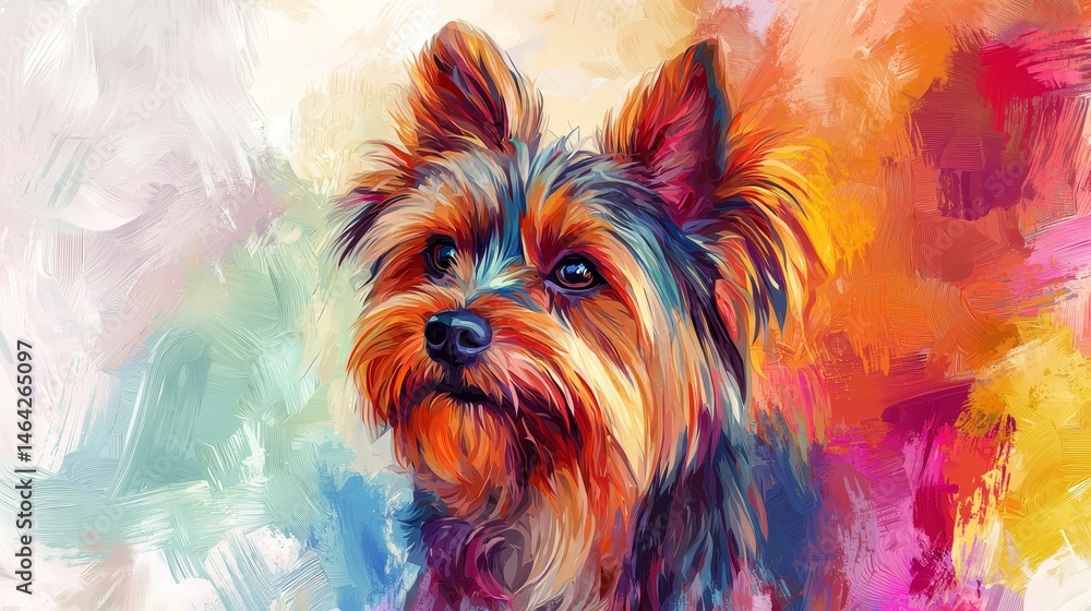 Naklejka premium Yorkshire terrier with long hair
