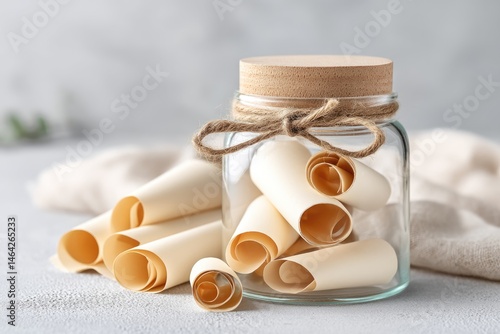 Mini Glass Jar Filled With Love Scrolls Offers a Charming Decor Piece for Romantic Settings and Thoughtful Gifts
