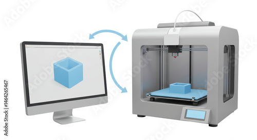 Obraz na płótnie Isolated 3D Printer Connection