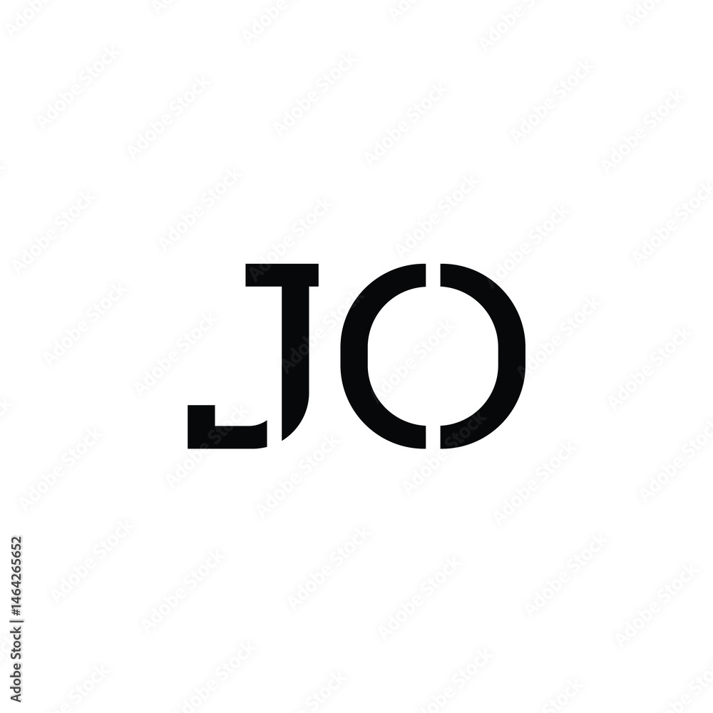 JO monogram logo design letter text name symbol monochrome logotype alphabet character simple logo JO monogram logo design letter text name symbol monochrome logotype alphabet character simple logo