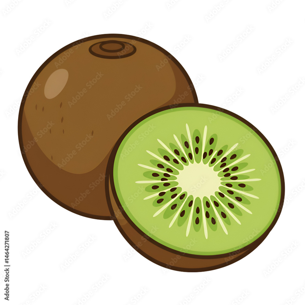 Obraz premium Kiwi fruit whole and sliced