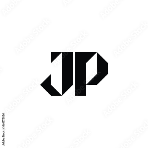 JP monogram logo design letter text name symbol monochrome logotype alphabet character simple logo