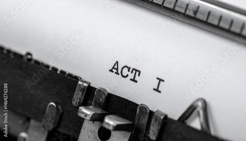 A close-up of a vintage typewriter showing the typed words 