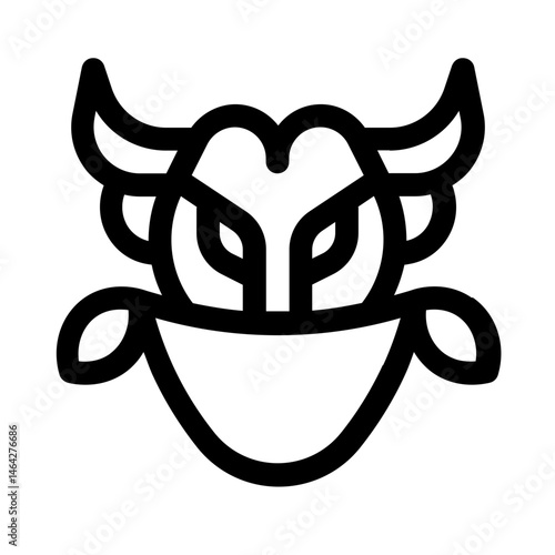 angry bull icon with line style, perfect for user interface projects