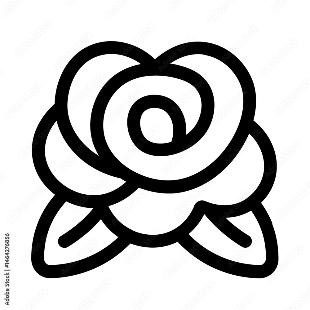 rose icon with line style, perfect for user interface projects