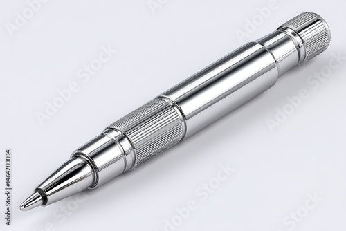 Wallpaper Mural Sleek chrome metallic pen showcasing precision engineering on a minimalist background creating an elegant writing instrument design for professionals and creatives Torontodigital.ca
