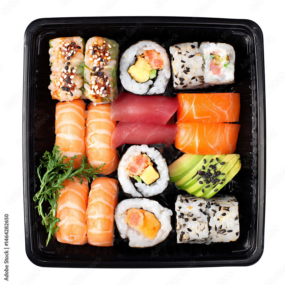 A mouthwatering sushi platter with assorted rolls and nigiri