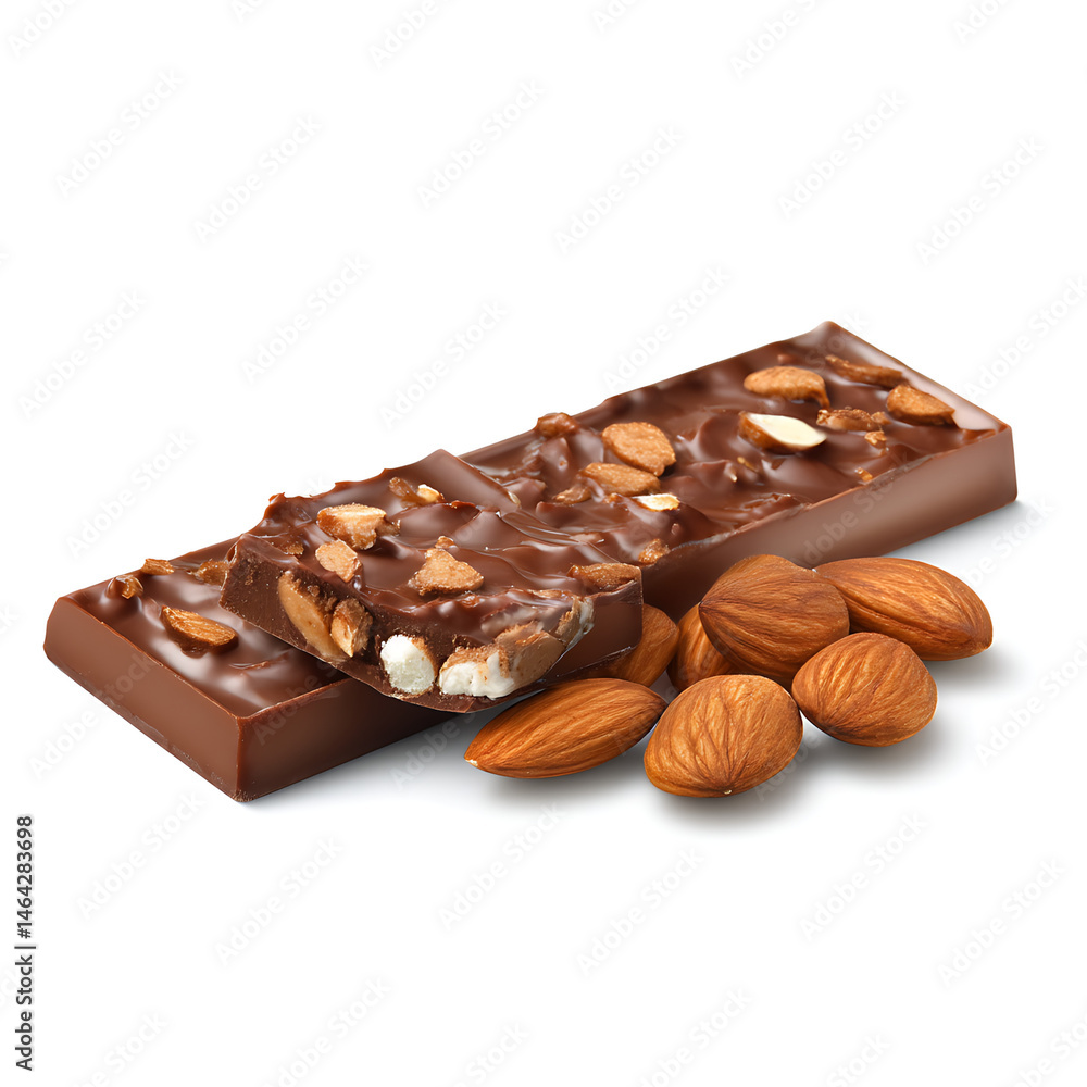 Delicious chocolate bar with almond