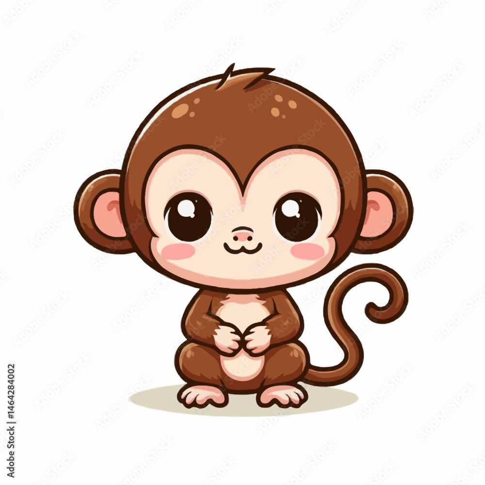 Obraz premium A funny brown bear and cute dog cartoon vector illustration shows a smiling animal face, a fun character from the wild jungle