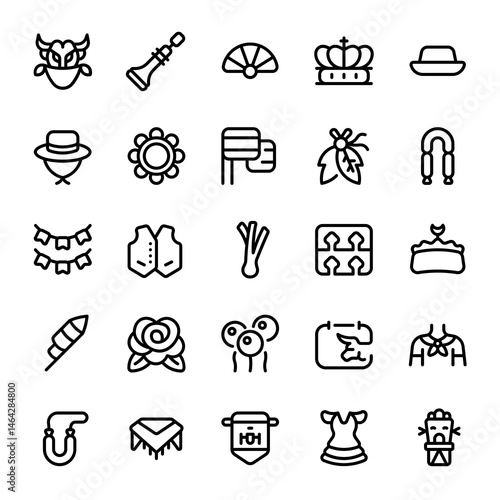 San Fermin icon sheet with line style, perfect for user interface projects