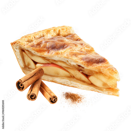 Obraz na płótnie A slice of apple pie with cinnamon w salonie