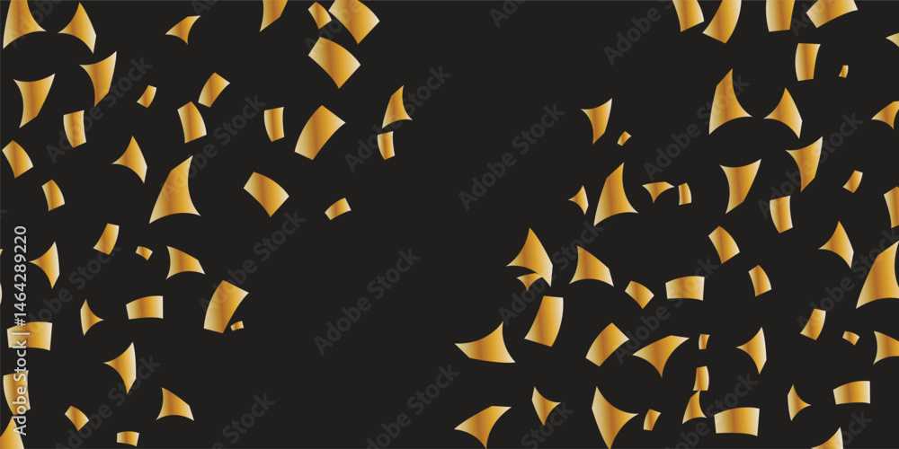 Fototapeta premium Golden glitter background. Falling glitter confetti. Luxury sparkling confetti with black background. Celebration falling gold glitter. The dust golden sparks. 