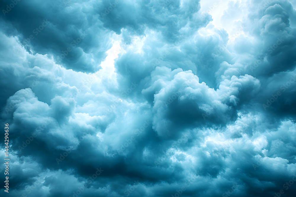 Dramatic Sky with Moody Blue Clouds - Ideal for Weather and Nature Scenes