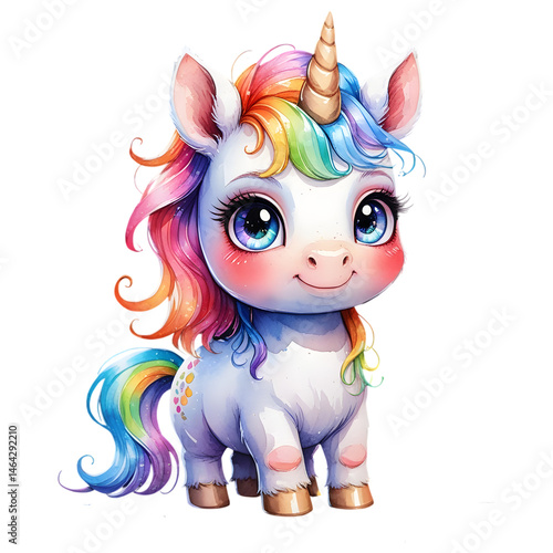 watercolor cute unicorn