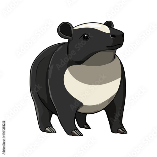 malayan tapir, animal, vector, transparent background, mammal, wildlife, zoo, large, big, nature, cute, isolated
